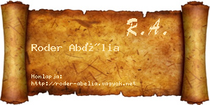 Roder Abélia névjegykártya